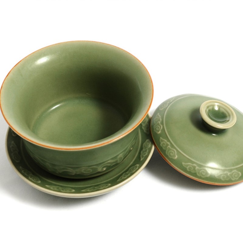 Celadon Ceramic Cup - Gaiwan de Cerâmica Celadon de Alta